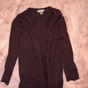 Maroon LOFT cardigan